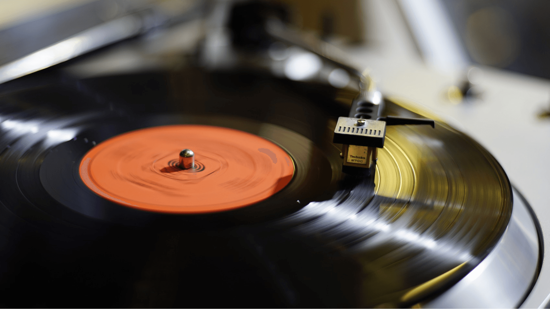 vinyl record playing on record player